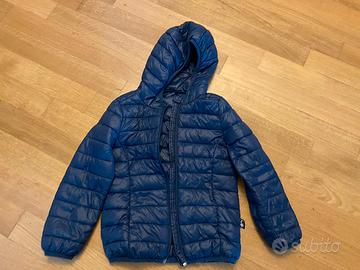 Piumino leggero blu con cappuccio Benetton