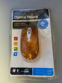 Mouse Ottico con Strass Dorati