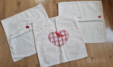 3 copricuscini fodere cuscini shabby 40 x 40 