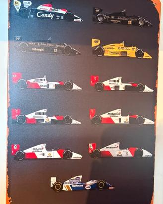 4 banner metallici 30x20 cm formula 1