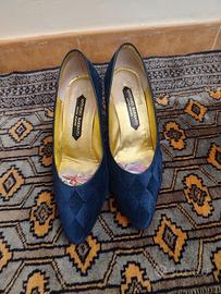 Scarpe eleganti in tessuto blu