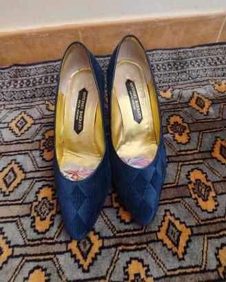 Scarpe eleganti in tessuto blu