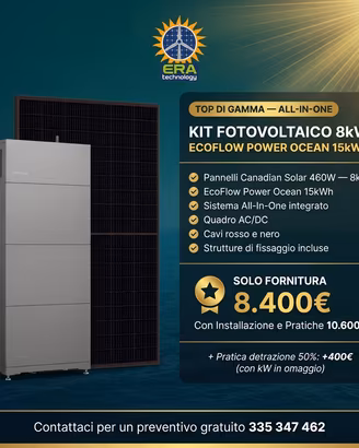 Kit Fotovoltaico 8kW + EcoFlow Power Ocean 15kWh