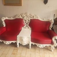 Divano barocco in pelle 