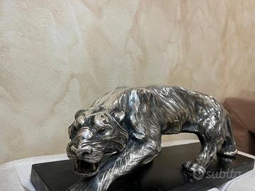 Statuetta tigre placata in argento anni ‘30