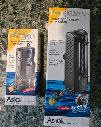 filtri interni acquario askoll ranger e kompatto