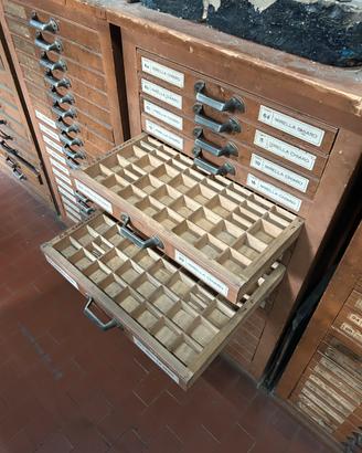 Cassettiere tipografiche originali