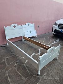 2 x Letto singolo in legno massiccio