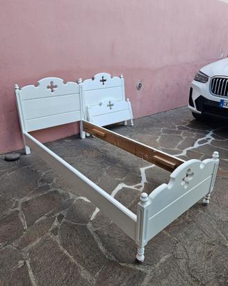 2 x Letto singolo in legno massiccio
