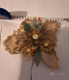 Fiore in vetro montati sul tessuto 