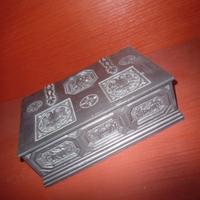 scatola cofanetto porta gioie peltro vintage 