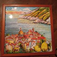 Mattonella dipinta a mano ceramica