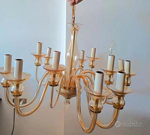 lampadario in vetro di murano +applique