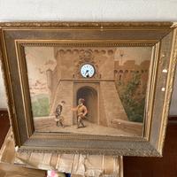 Quadro antico con orologio
