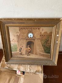 Quadro antico con orologio
