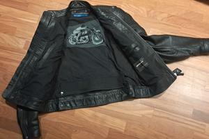 giacca pelle moto BMW usata 2 volte tg 56