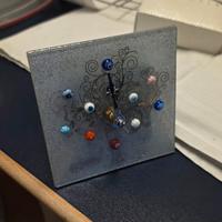 orologio da tavolo in vetro di Murano