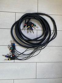 Cavo jack 6,3mm da 5 metri e 8 connettori colorati