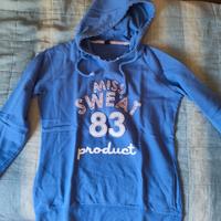 felpa blu Pimkie con fiori e cappuccio 