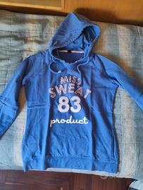 felpa blu Pimkie con fiori e cappuccio 