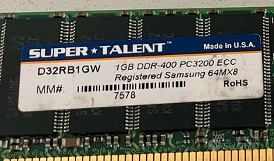 Memoria DDR-400 PC3200 ECC 1GB