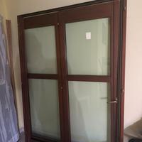 Porta finestra scorrevole in legno