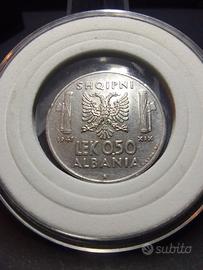 Moneta da 0,50 LEK del 1941  XIX IN ( QUASI SPL ).