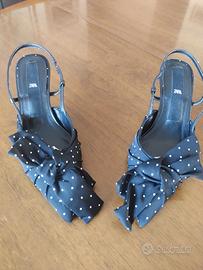 Scarpe Slingback ZARA a Pois con Fiocco