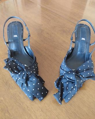 Scarpe Slingback ZARA a Pois con Fiocco