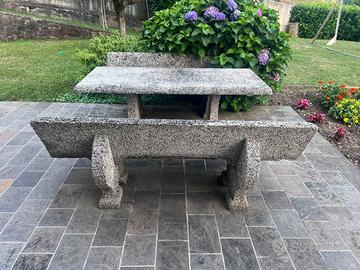 Kit completo tavolo/panca in cemento