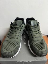 Scarpe Uoma da ginnastica verde militare Lumberjak