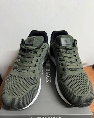 Scarpe Uoma da ginnastica verde militare Lumberjak