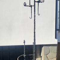 Attaccapanni con portaombrelli in ferro battuto