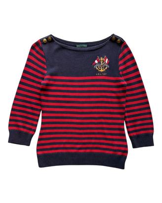 Pullover Polo Ralph Lauren Donna M righe Blu Rosso
