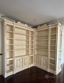 Set libreria angolare + mobile coordinato in legno