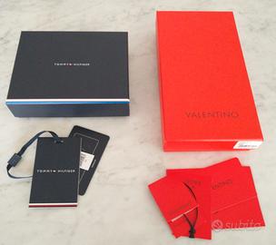 Scatole Tommy Hilfiger e Valentino