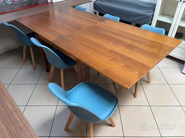 Tavolo da cucina in legno massiccio estendibile