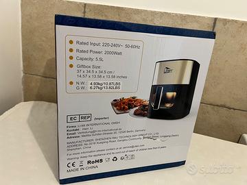 Friggitrice ad aria doppia resistenza 5,5L