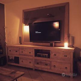 bancone in legno vecchio 6 cassettoni vani giorno