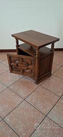 Comodino legno massello vintage 65x55x40