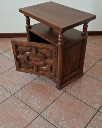Comodino legno massello vintage 65x55x40