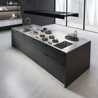 Cucina Come Progetto B/N con Isola Su Misura