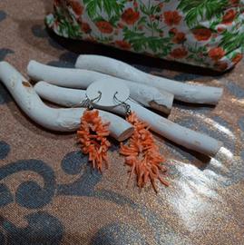 orecchini in corallo e argento 