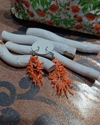 orecchini in corallo e argento 