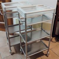 Carrellini in acciaio con ruote