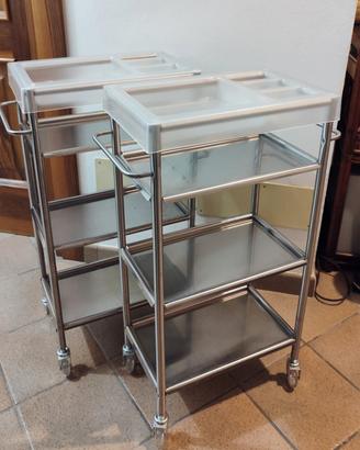 Carrellini in acciaio con ruote