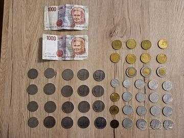 Lotto vecchie lire italiane monete e banconote