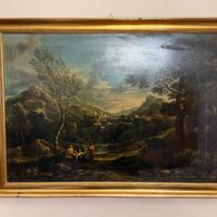 Quadro “Paesaggio  con cascata “ riproduzione