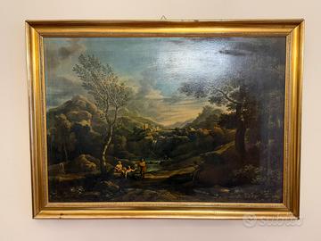 Quadro “Paesaggio  con cascata “ riproduzione