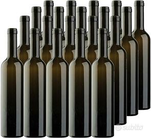 20 Bottiglie di vetro per vino e 100 Tappi Sughero